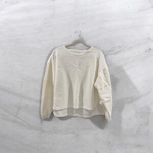 Free People Cream Oversized Sweater